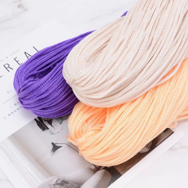 Macrame Cord Cotton - 200M 3 มม.ถักสายไนลอน Hollow Line Macrame