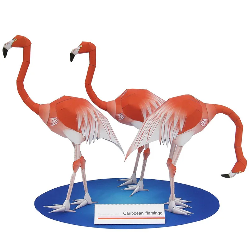 Art Craft Center - Caribbean Flamingo พับสามนก Origami Art Mini