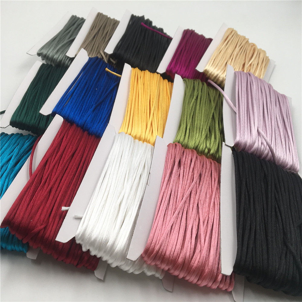 Macrame Cord Cotton - 2Mm Braided Macrame ผ้าไหม Macrame เชือกลวดเกลียวชาวจีนแบบ