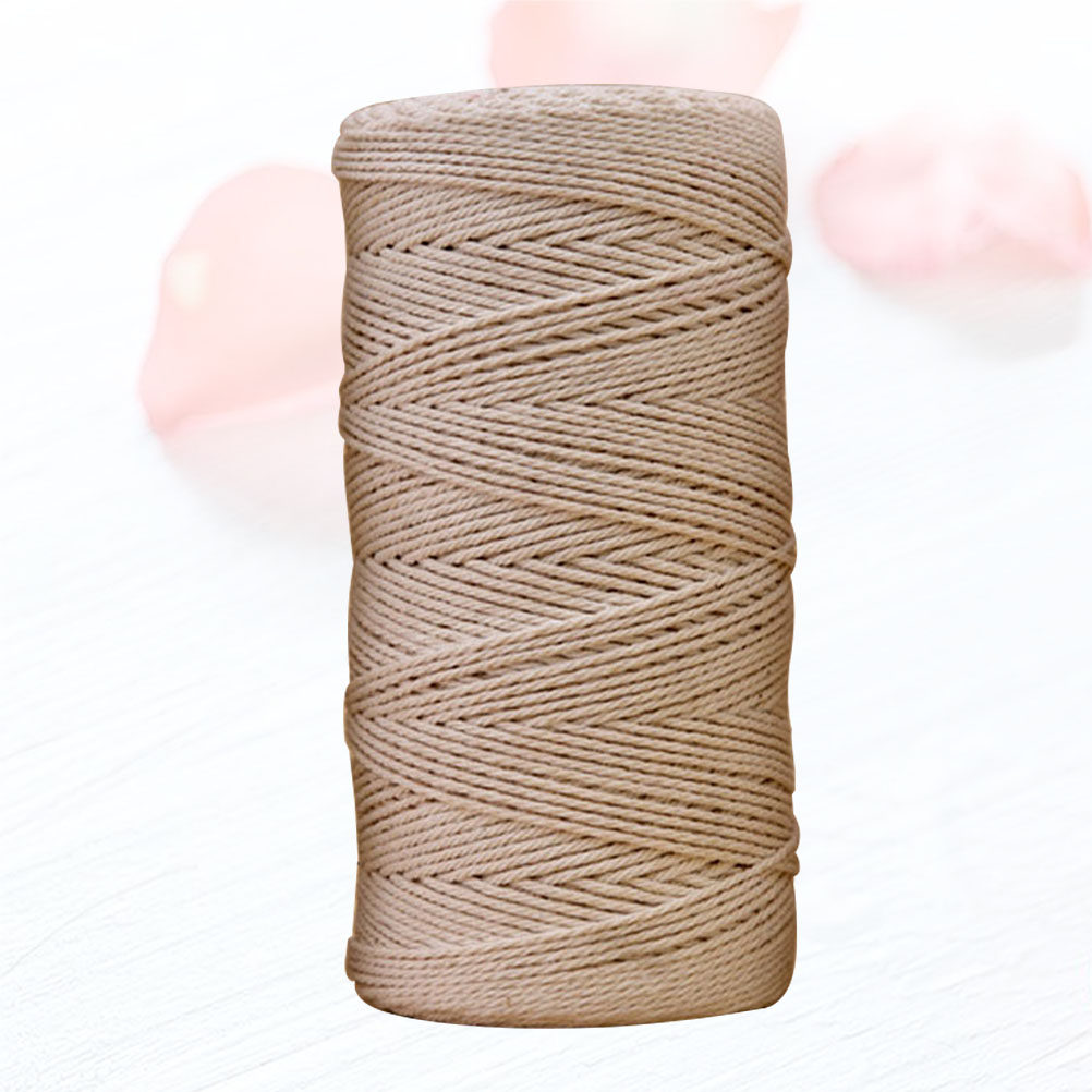 Macrame Cord Cotton - เชือกฝ้ายสีเบจธรรมชาติ 1 ชิ้น งานแฮนด์เมดสไตล์โบฮีเมียนนุ่มนวล สำหรับงาน DIY