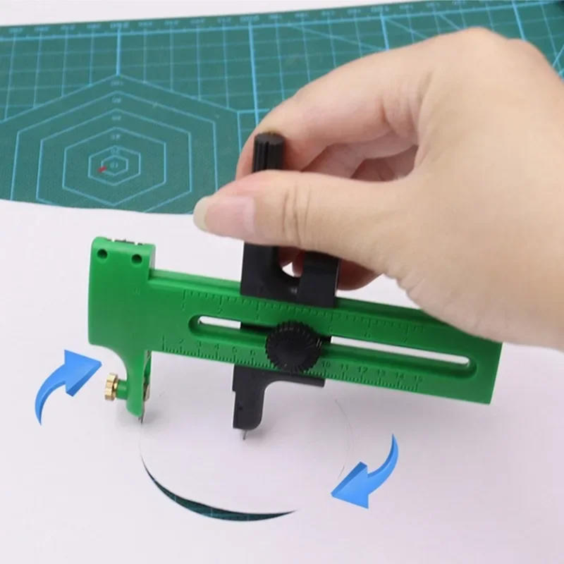 Art Craft Tools - เครื่องตัดวงกลมแบบปรับได้ พกพาสะดวก หลายขนาด มีดตัดกระดาษ สำหรับงาน DIY