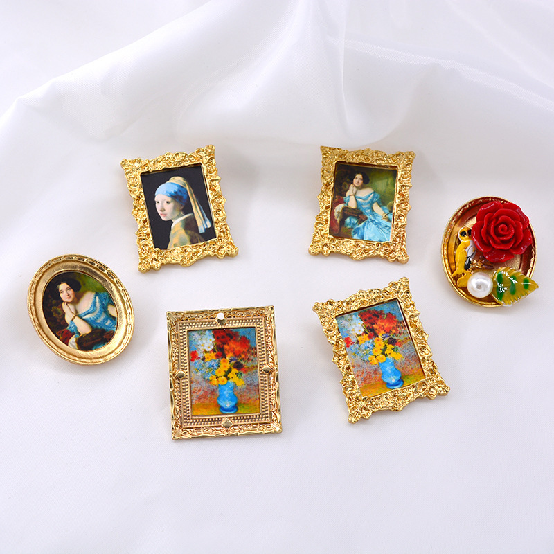 Art Portfolio Bag - ภาพวาดสีน้ํามันศิลปะเข็มกลัดคอลเลกชันการ์ตูน Van Gogh Venus Enamel Pin
