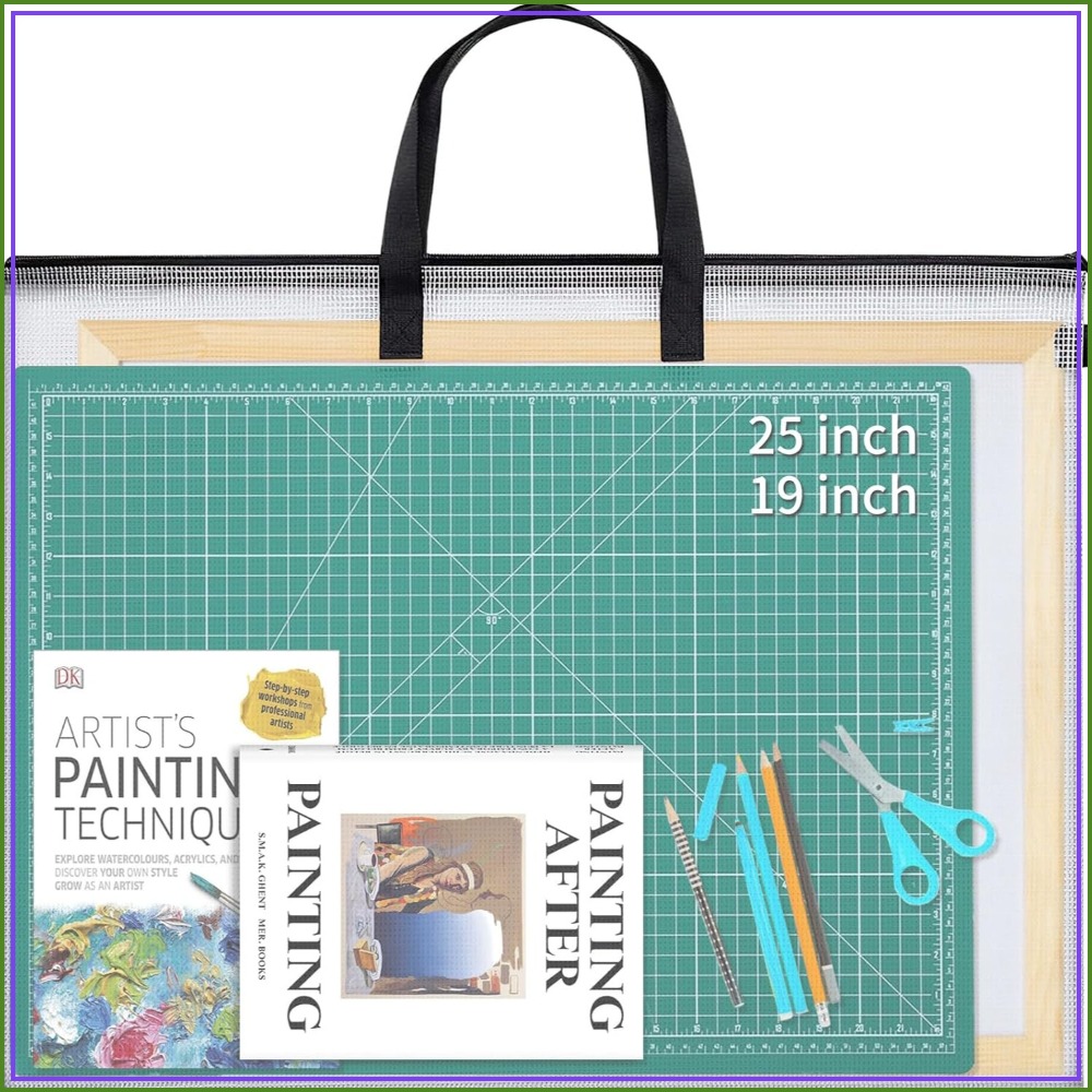 Art Portfolio Bag - กระเป๋าใส่ผลงานศิลปะขนาด 25x19 นิ้ว, กระเป๋าเก็บของพร้อมหูหิ้ว, แฟ้มซิปสำหรับโปสเตอร์, สมุดภาพ