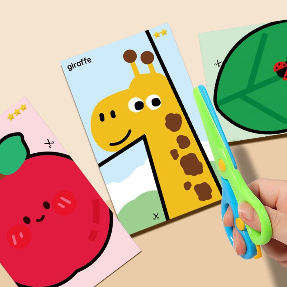 Art Craft For Preschoolers - ชุดตัดกระดาษเพื่อความปลอดภัยสำหรับเด็ก พร้อมเครื่องมือ ฝึกฝนงานศิลปะ งานฝีมือ สมุดภาพ ฝึกฝนการตัดสำหรับเด็กก่อนวัยเรียน