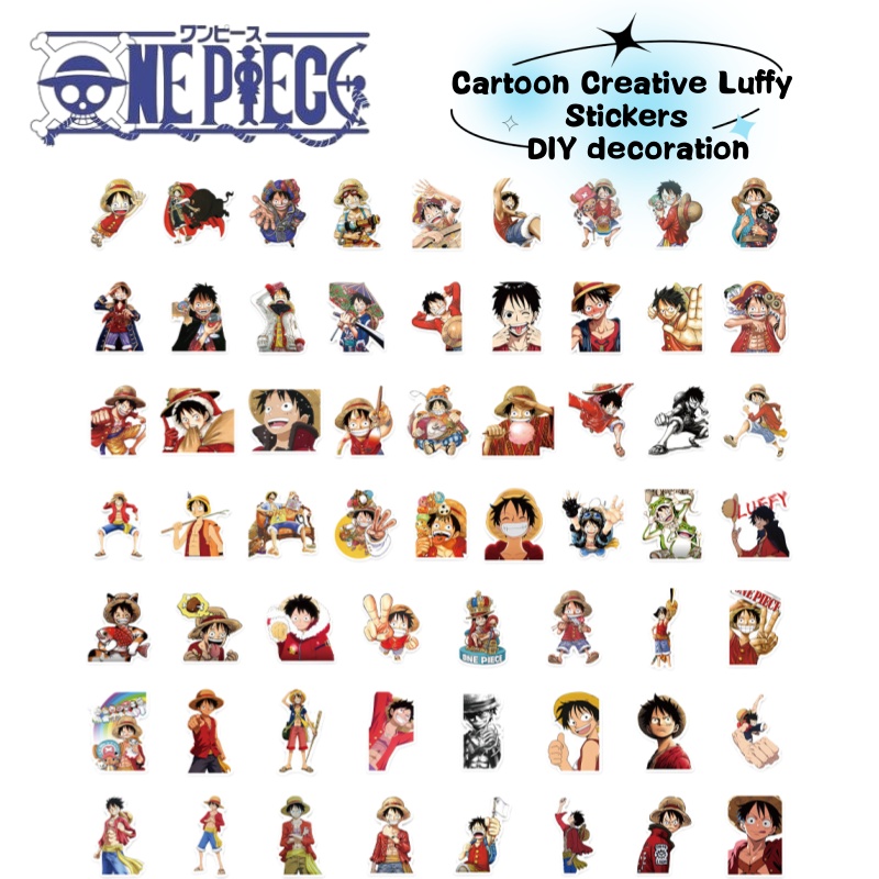 Origami Paper Set - สติกเกอร์ลายการ์ตูนลูฟี่จากอนิเมะวันพีซ สำหรับตกแต่งแก้วน้ำ เคสโทรศัพท์ กระเป๋าเดินทาง และงานตกแต่ง DIY