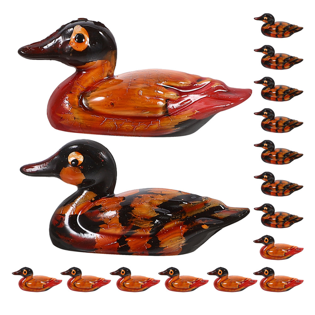 Art Craft Duck - 8คู่ของรูปปั้นเป็ดแมนดารินตกแต่งตามหลักฮวงจุ้ย ทำจากเรซิน แกะสลักด้วยมือ ขนาดเล็ก เหมาะสำหรับตกแต่งบ้าน สำนักงาน