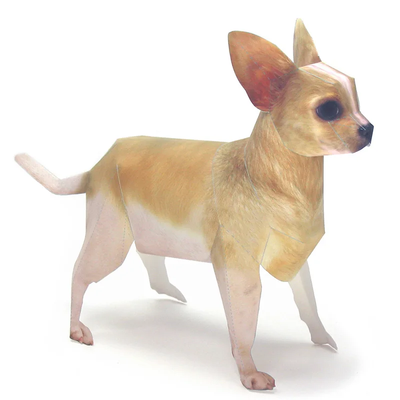 Art Craft Center - Chihuahua สุนัข Origami Art สัตว์เลี้ยงกระดาษรุ่นสัตว์ที่สมจริง Mini