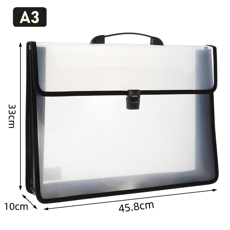 Art Portfolio Bag - ถุงพลาสติกใสแบบพกพากระเป๋าวาดภาพผลงานศิลปะ A3 A4กระดาษออแกไนเซอร์ tas berkas ใสที่เก็บเอกสารโรงเรียน
