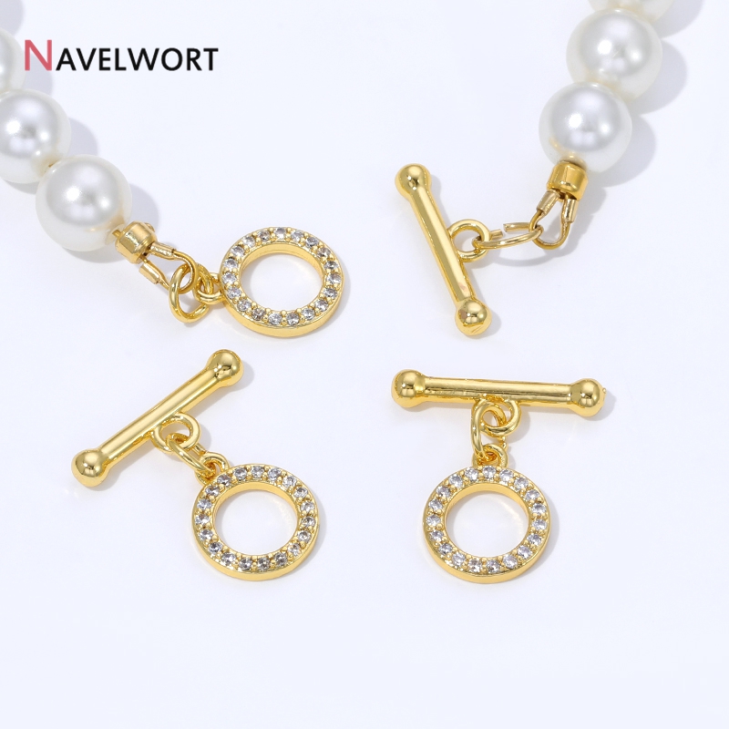 Art Craft Ideas - ตัวล็อกแบบ OT ชุบทอง 18K ประดับเพชรซิคอน สำหรับงาน