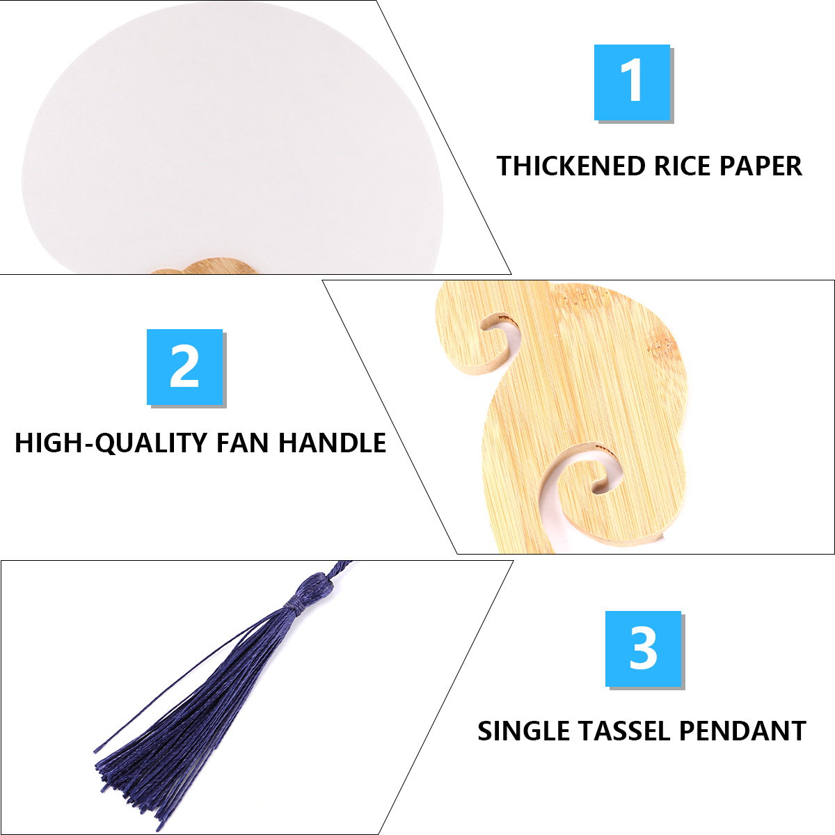 พัดพับคลาสสิก 4 ชิ้น ทำมือ DIY - Art Craft Doodle บทวิจารณ์และราคา