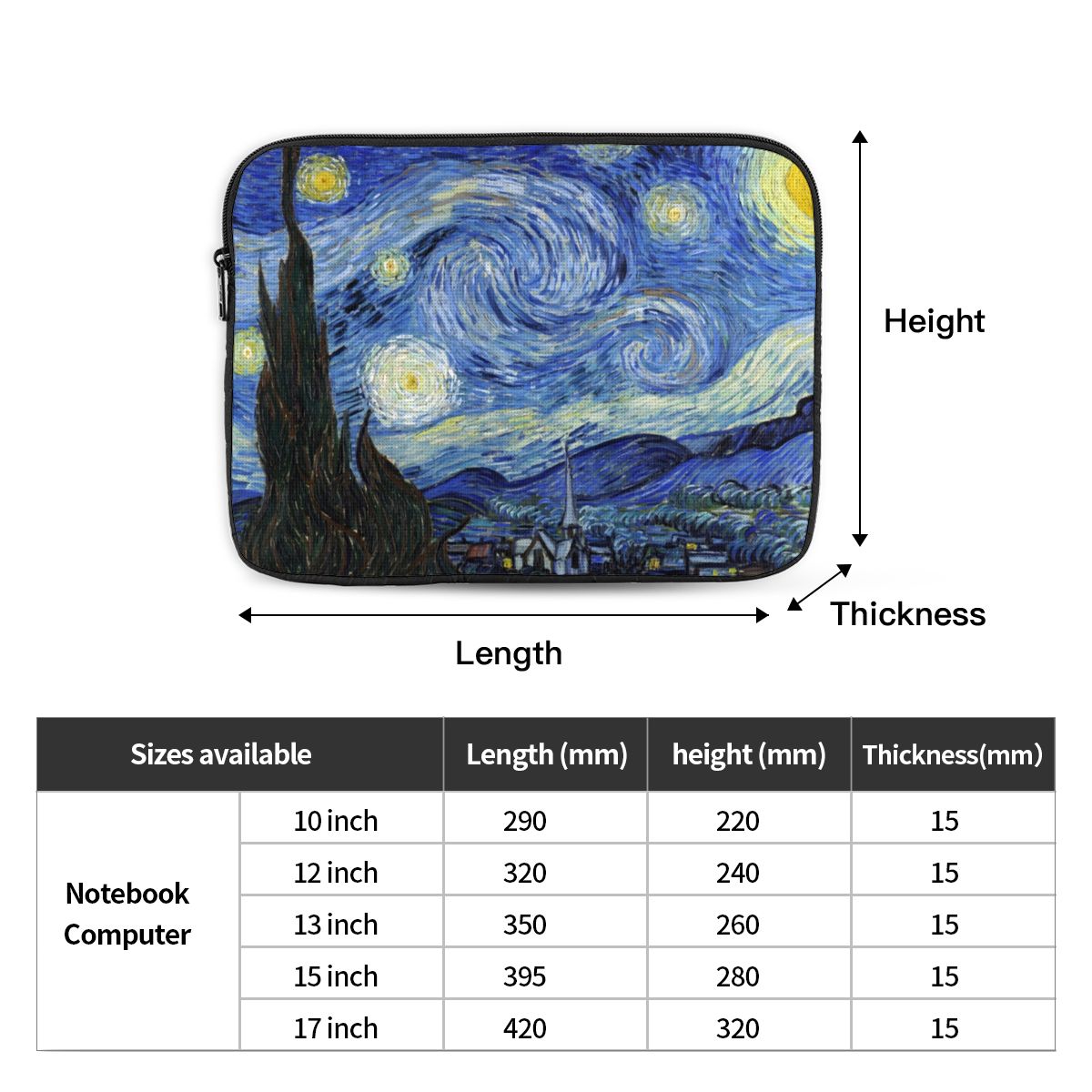 Van Gogh กระเป๋าโน้ตบุ๊คแล็ปท็ - Art Portfolio Bag บทวิจารณ์และราคา
