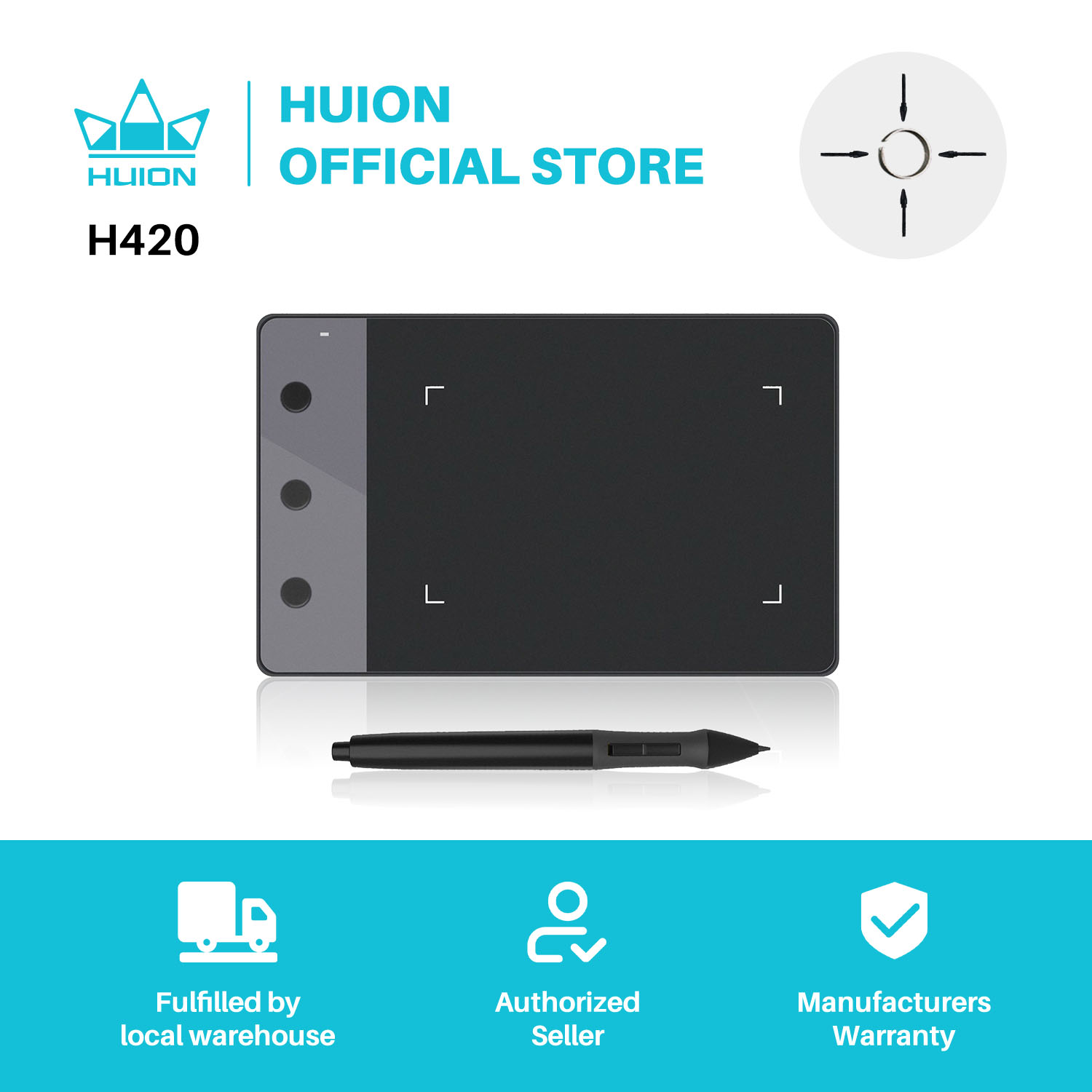 ใหม่ HUION H420กราฟิกแท็บเล็ต4 - Art Craft Online บทวิจารณ์และราคา