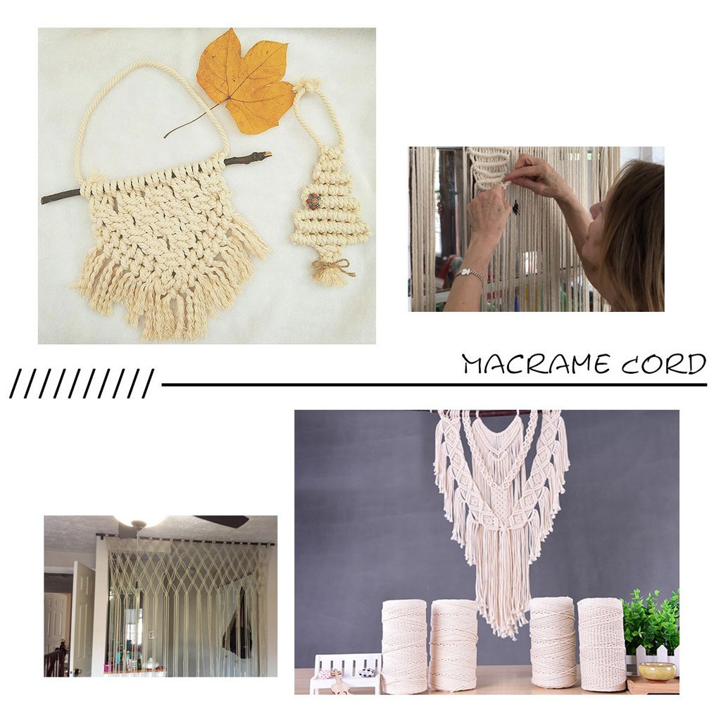 Macrame เชือก 2mm 200M ผ้าฝ้าย - Macrame Cord Cotton บทวิจารณ์และราคา