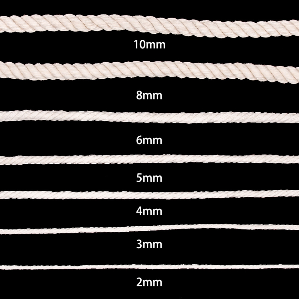 1 มม.-10 มม.ผ้าฝ้าย 100% Macra - Macrame Cord Cotton บทวิจารณ์และราคา