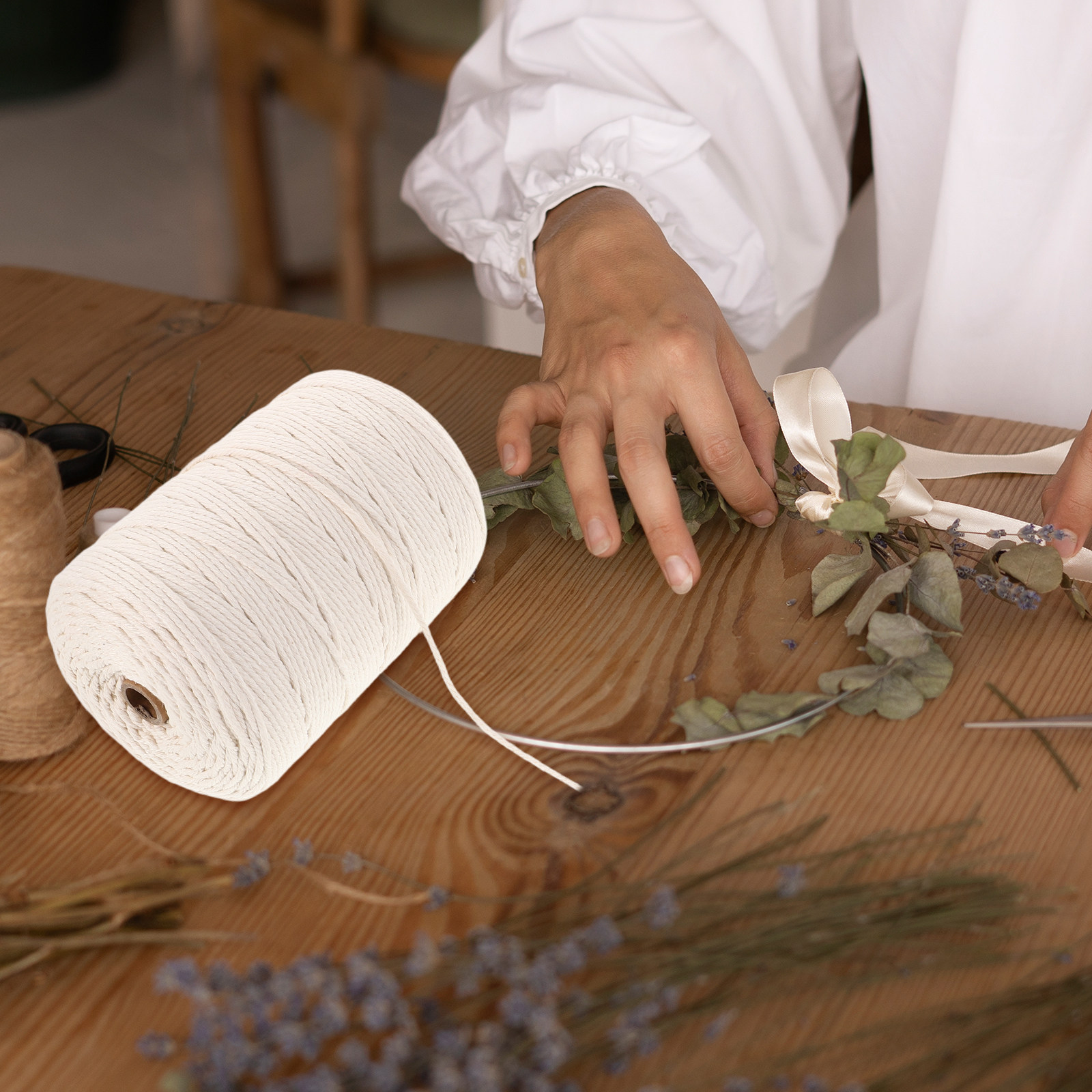 เชือกฝ้ายหนานุ่ม 1 ม้วน สำหรับ - Macrame Cord Cotton บทวิจารณ์และราคา