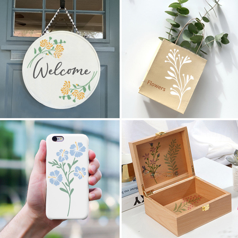 ชุดลายฉลุลายดอกไม้เรขาคณิต 18  - Art Craft Doodle บทวิจารณ์และราคา